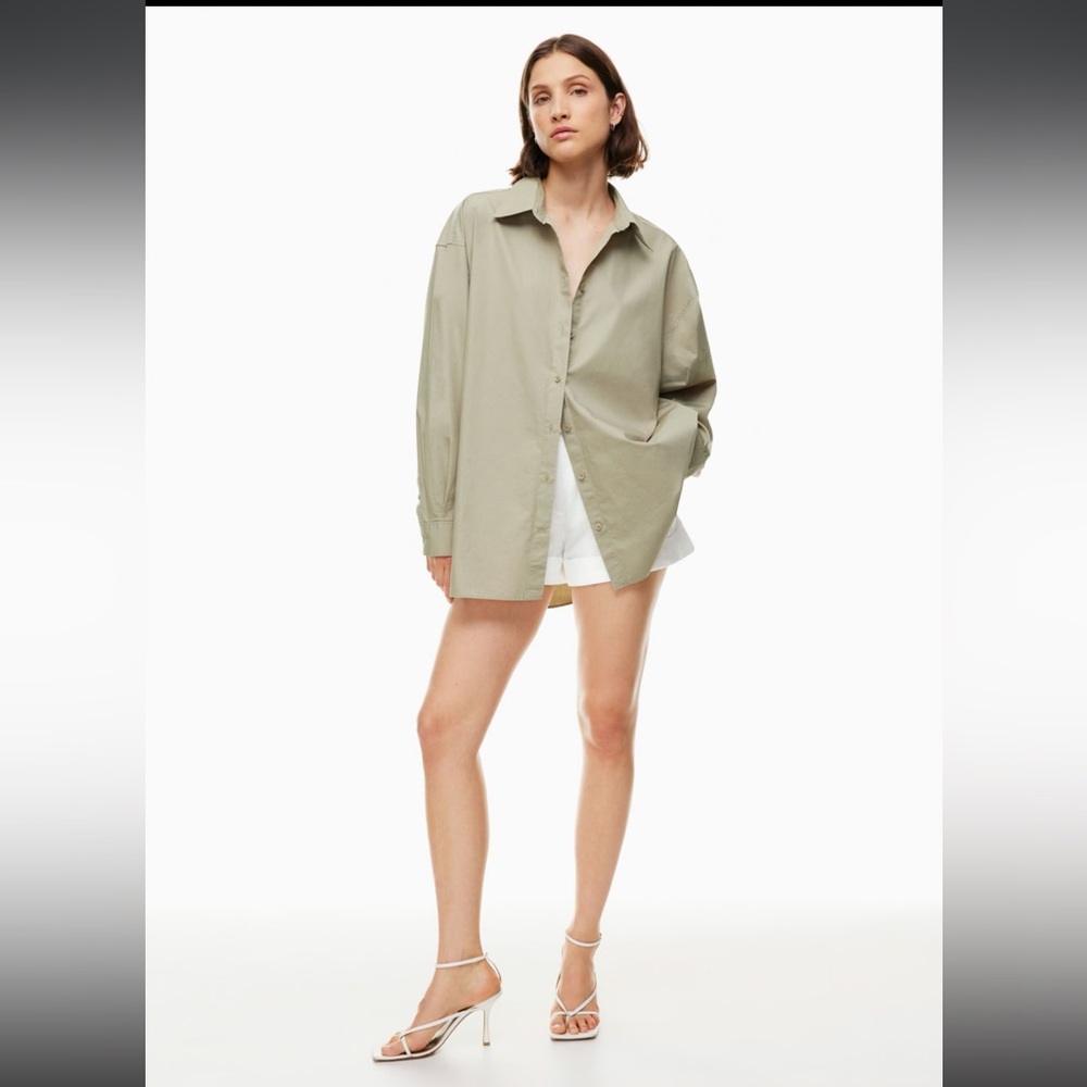 NWT Aritzia Babaton Oversized Shirt Fluent Taupe